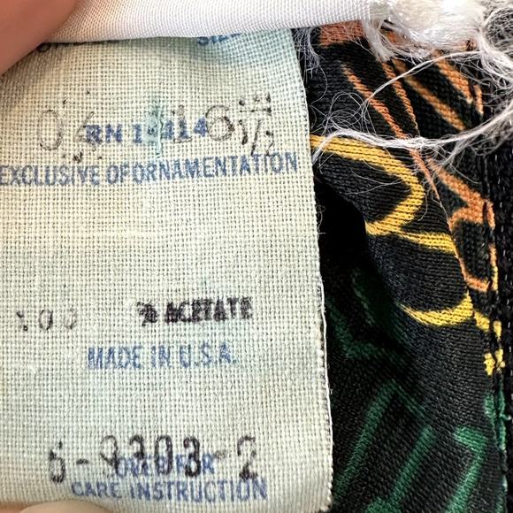 Vintage 60s 70s City Scene Maxi Dress Abstract Floral Boho Long Sleeve Medium - Picture 12 of 12